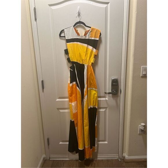 SWF STRAPPED MAXI dress Cutouts sides details Color: Seville size Small NWT $409 - Picture 4 of 7